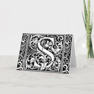 Letter S Medieval Monogram Vintag Initial