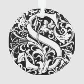 Letter S Medieval Monogram Vintag Initial Ornament (Rückseite)