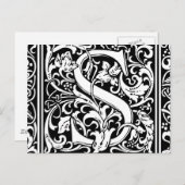 Letter S Medieval Monogram Vintag Initial Postkarte (Vorne/Hinten)