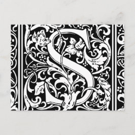 Letter S Medieval Monogram Vintag Initial Postkarte