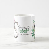 Letter S mit eleganten Blume Kaffeetasse (Mittel)