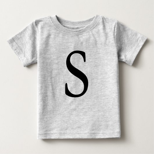 Letter S mit Monogramm schwarze Initial t Shirt (Vorderseite)