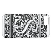 Letter S mittelalterliches Monogramm Art Nouveau Case-Mate iPhone Hülle (Rückseite (Horizontal))