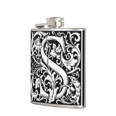 Letter S mittelalterliches Monogramm Art Nouveau Flachmann (Links)