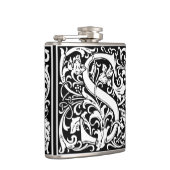 Letter S mittelalterliches Monogramm Art Nouveau Flachmann (Rechts)