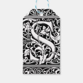 Letter S mittelalterliches Monogramm Art Nouveau Geschenkanhänger (Vorderseite)