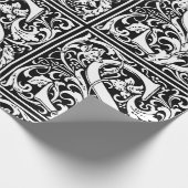 Letter S mittelalterliches Monogramm Art Nouveau Geschenkpapier (Ecke)