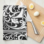 Letter S mittelalterliches Monogramm Art Nouveau Handtuch (Viertel Falte)