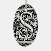 Letter S mittelalterliches Monogramm Art Nouveau Keramik Ornament (Rechts)