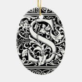 Letter S mittelalterliches Monogramm Art Nouveau Keramik Ornament (Hinten)