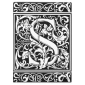 Letter S mittelalterliches Monogramm Art Nouveau Klemmbrett (Rückseite)