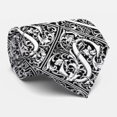 Letter S mittelalterliches Monogramm Art Nouveau Krawatte (Gerollt)