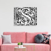 Letter S mittelalterliches Monogramm Art Nouveau Leinwanddruck (Insitu (Wohnzimmer))