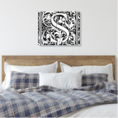 Letter S mittelalterliches Monogramm Art Nouveau Leinwanddruck (Insitu (Schlafzimmer))