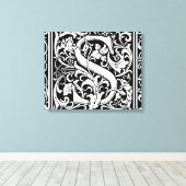 Letter S mittelalterliches Monogramm Art Nouveau Leinwanddruck (Insitu (Holzboden))