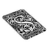 Letter S mittelalterliches Monogramm Art Nouveau Magnet (Rechte Seite)