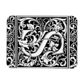 Letter S mittelalterliches Monogramm Art Nouveau Magnet (Horizontal)