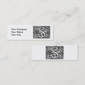 Letter S mittelalterliches Monogramm Art Nouveau Mini Visitenkarte (Vorne/Hinten)