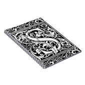 Letter S mittelalterliches Monogramm Art Nouveau Notizblock (Rechte Seite)