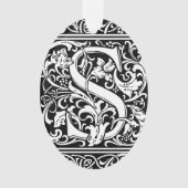 Letter S mittelalterliches Monogramm Art Nouveau Ornament (Vorderseite)