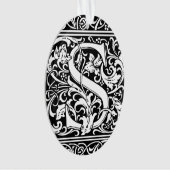 Letter S mittelalterliches Monogramm Art Nouveau Ornament (Vorderseite)