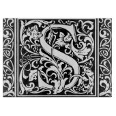 Letter S mittelalterliches Monogramm Art Nouveau Schneidebrett (Vorderseite)