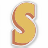 Letter S Monogram, Bold 3D Type Font Initial Aufkleber (Vorderseite)