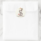 Letter S Monogram Cupcake Logo Business-Aufkleber Runder Aufkleber (Tasche)