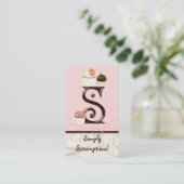 Letter S Monogram Desserery Business Cards Visitenkarte (Stehend Vorderseite)