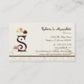 Letter S Monogram Desserery Business Cards Visitenkarte (Rückseite)