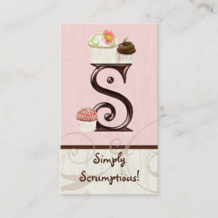 Letter S Monogram Dessert Bakery Business Cards Visitenkarte