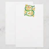 Letter S Monogram-Lilie Briefpapier (Vorne/Hinten)