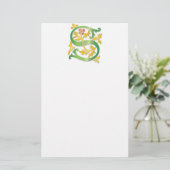 Letter S Monogram-Lilie Briefpapier (Stehend Vorderseite)