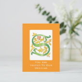 Letter S Monogram-Lilie Einladung (Stehend Vorderseite)
