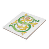 Letter S Monogram-Lilie Fliese (Seite)