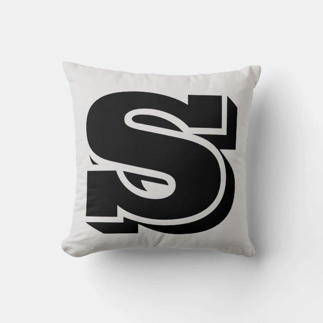 LETTER S MONOGRAM PILLOW KISSEN (Vorderseite)