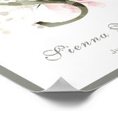 Letter S Monogram Pink Floral Kinderzimmer Poster (Ecke)