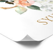 Letter S Monogram Pink Peach Rose Kinderzimmer Pos Poster (Ecke)