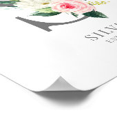 Letter S Monogram Watercolor Florals Poster (Ecke)