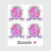 Letter S Monogramm individuelle Name Einhornabschi Aufkleber (Blatt)