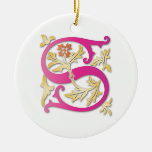 Letter S Monogramm Keramikornament (Vorne)
