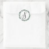 Letter S Monogramm Minimalistischer botanischer Le Runder Aufkleber (Tasche)