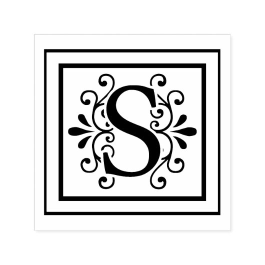 Letter S Monogramm Permastempel (Design)