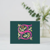 Letter S Monogramm Postkarte (Stehend Vorderseite)