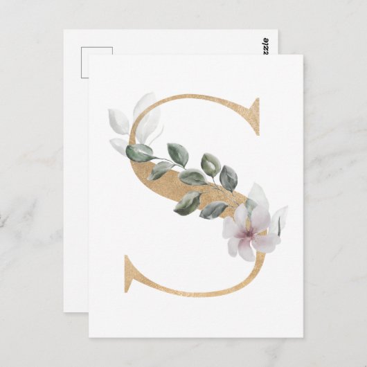 Letter S Monogramm Postkarte (Vorne/Hinten)