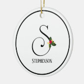 Letter S Monogramm und Name Weihnachten Keramik Ornament (Links)