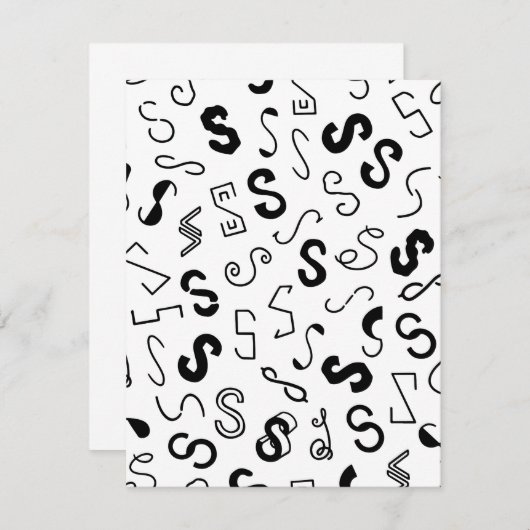 Letter-S-Muster Mitteilungskarte (Vorne/Hinten)