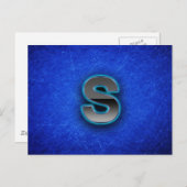 Letter S - Neon Blue Edition Postkarte (Vorne/Hinten)