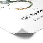 Letter S New Baby Monogram Birth Print Green Poster (Ecke)