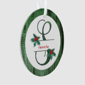 *~* Letter S Rustikales Weihnachtsfest FOTO Holz A Ornament (Vorderseite)